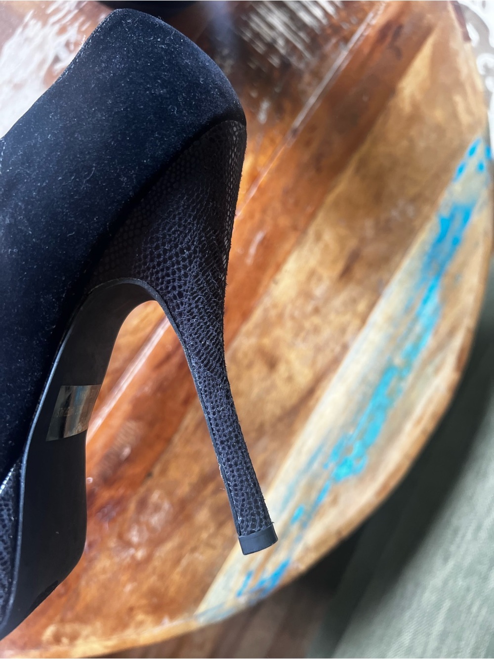 Qupid Black Floral Accent Platform Mary Jane Heels - Picture 5 of 14